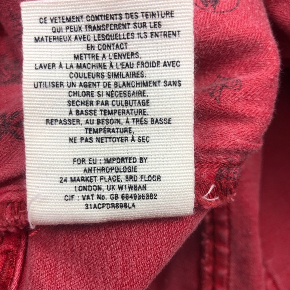 Anthropologie Holding Horses Red Denim Jean Skirt - Picture 8 of 8